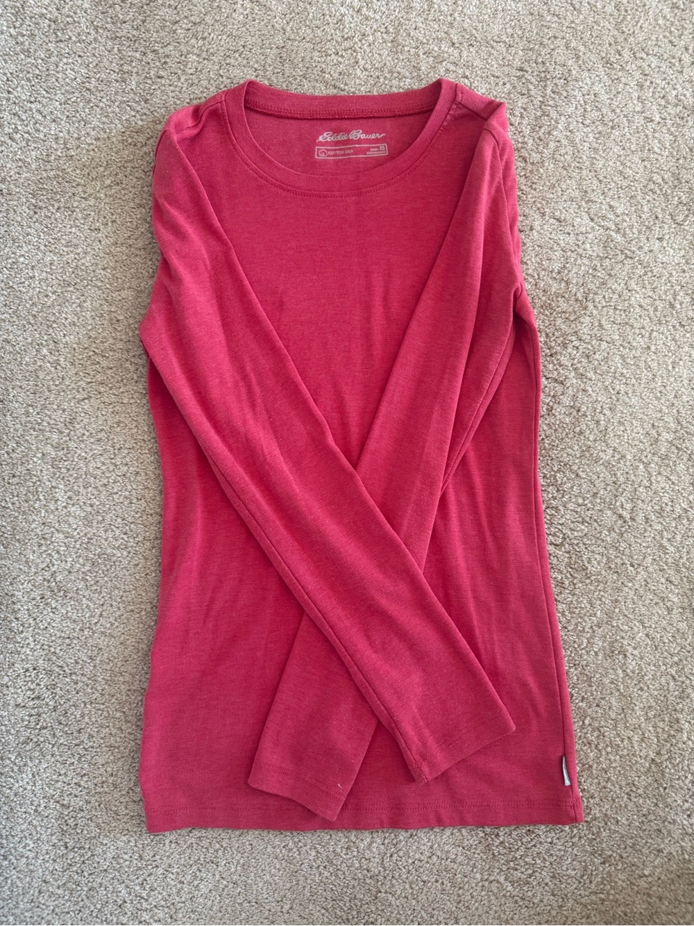 Eddie Bauer Women's Long-Sleeve Crewneck Top - Rose Red/Pink
